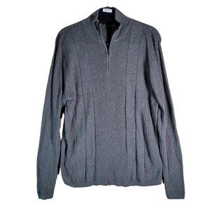 Axcess Liz Claiborne Gray Zip Turtleneck Long Sleeve Cotton Sweater Men Size XL